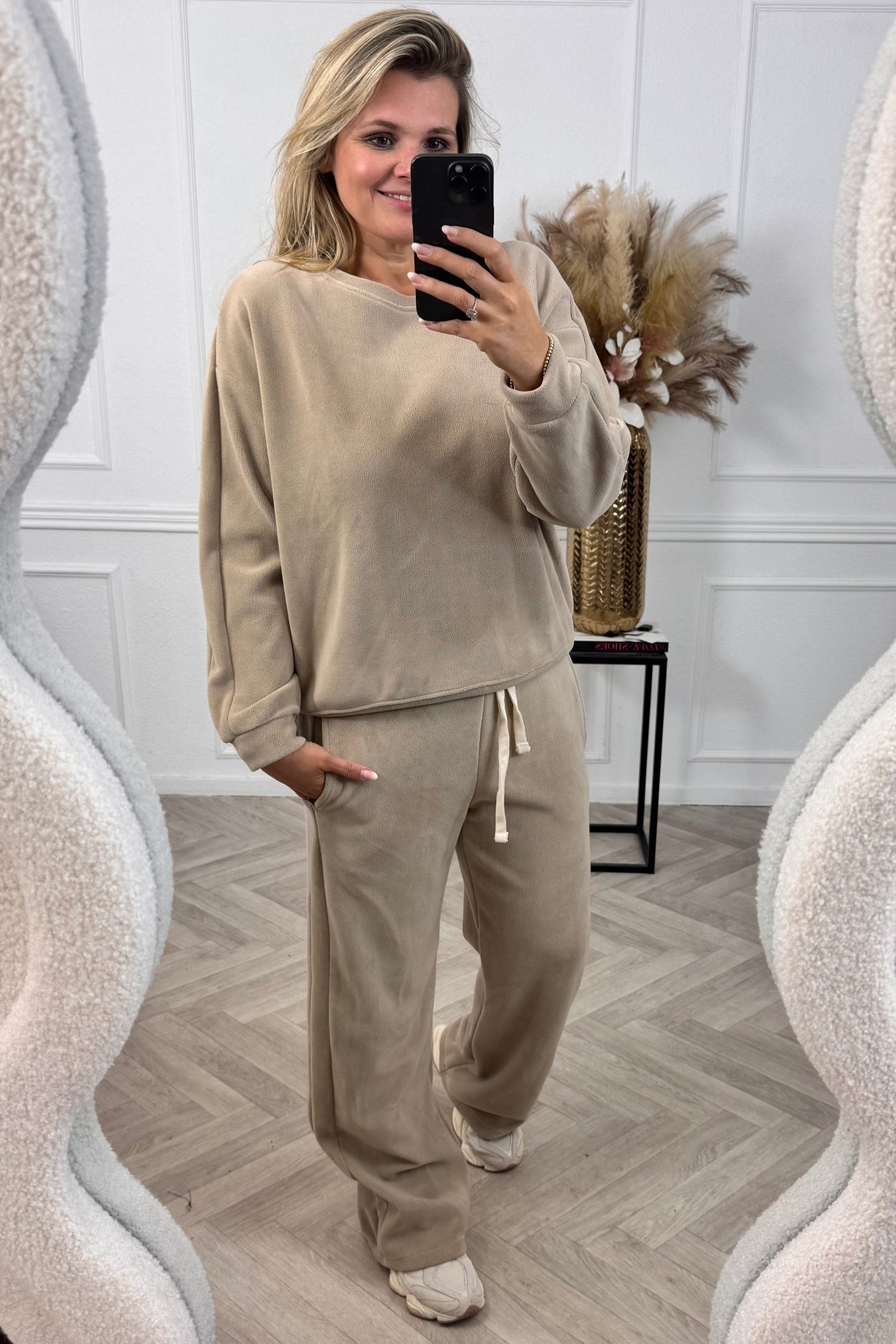 Comfy Teddy Pants - Taupe
