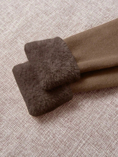 Franclia Dames Hoge Hals Effen Kleur Lange Mouw Casual Trui Met Thermische Voering, Herfst/Winter, Lange Mouw Tops