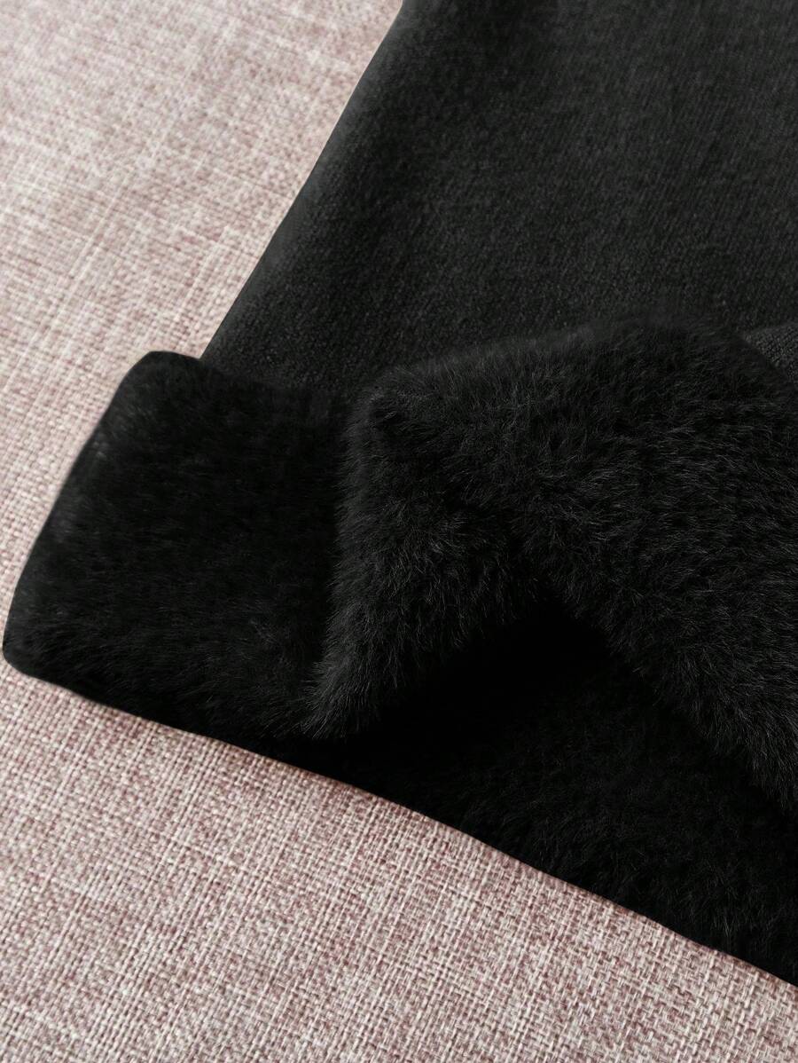 Franclia Dames Hoge Hals Effen Kleur Lange Mouw Casual Trui Met Thermische Voering, Herfst/Winter, Lange Mouw Tops