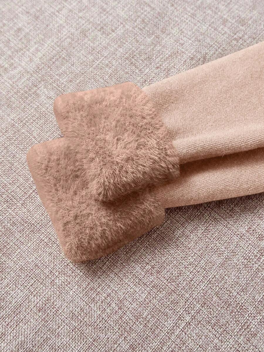 Franclia Dames Hoge Hals Effen Kleur Lange Mouw Casual Trui Met Thermische Voering, Herfst/Winter, Lange Mouw Tops