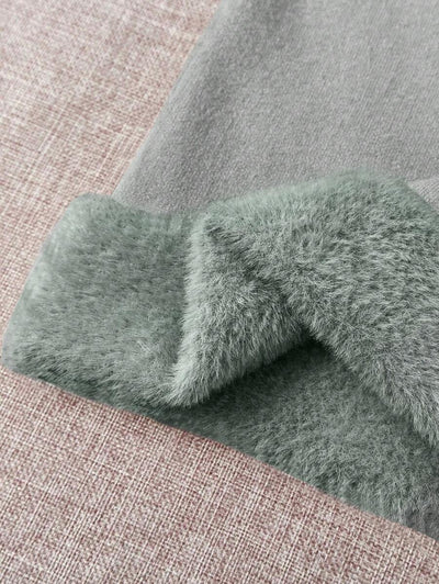 Franclia Dames Hoge Hals Effen Kleur Lange Mouw Casual Trui Met Thermische Voering, Herfst/Winter, Lange Mouw Tops