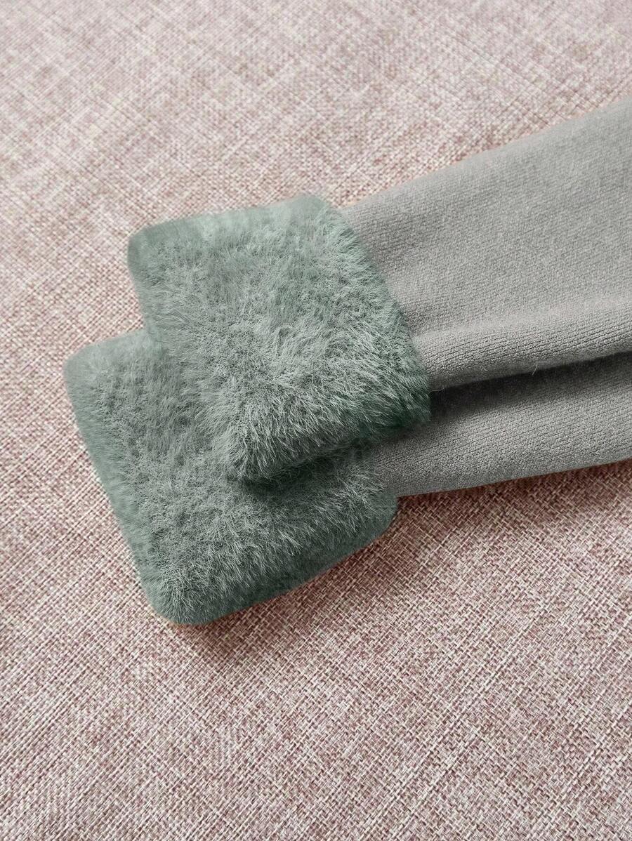 Franclia Dames Hoge Hals Effen Kleur Lange Mouw Casual Trui Met Thermische Voering, Herfst/Winter, Lange Mouw Tops