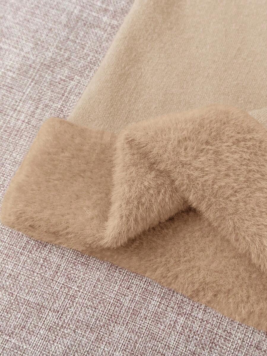 Franclia Dames Hoge Hals Effen Kleur Lange Mouw Casual Trui Met Thermische Voering, Herfst/Winter, Lange Mouw Tops
