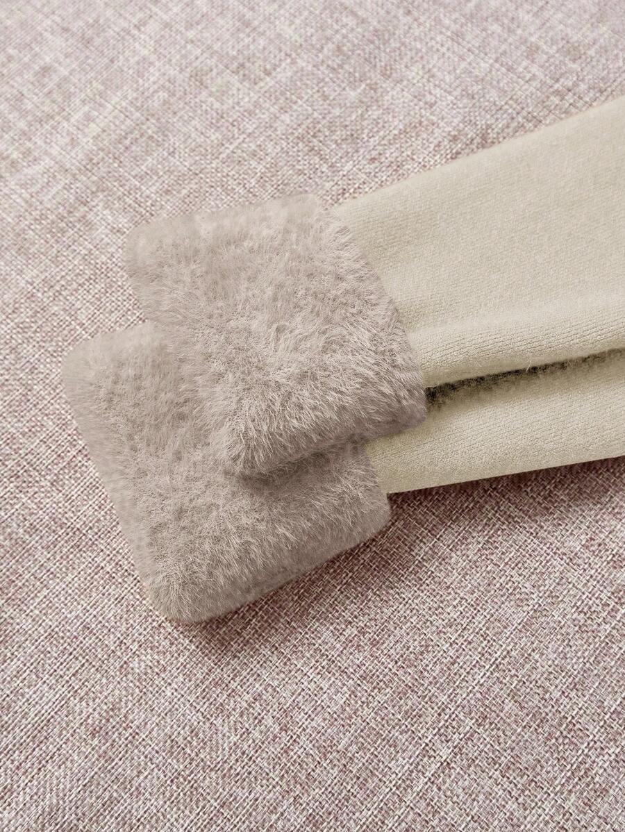 Franclia Dames Hoge Hals Effen Kleur Lange Mouw Casual Trui Met Thermische Voering, Herfst/Winter, Lange Mouw Tops