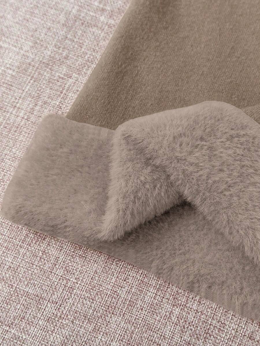 Franclia Dames Hoge Hals Effen Kleur Lange Mouw Casual Trui Met Thermische Voering, Herfst/Winter, Lange Mouw Tops