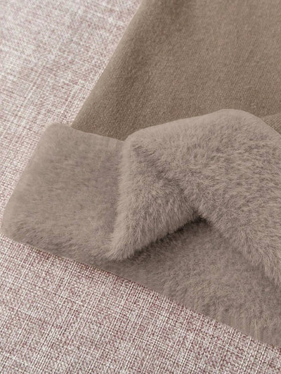 Franclia Dames Hoge Hals Effen Kleur Lange Mouw Casual Trui Met Thermische Voering, Herfst/Winter, Lange Mouw Tops