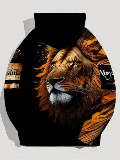 Tijger 3D-geprint herensweater met capuchon, met kangoeroezak grafische hoodies, comfortabele losse modieuze pullover-hoodies, herfst herenkleding
