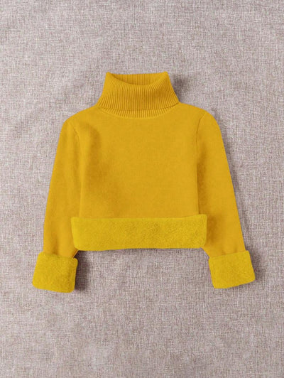 Franclia Dames Hoge Hals Effen Kleur Lange Mouw Casual Trui Met Thermische Voering, Herfst/Winter, Lange Mouw Tops