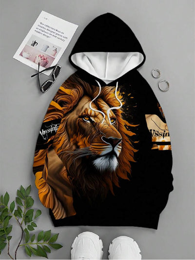 Tijger 3D-geprint herensweater met capuchon, met kangoeroezak grafische hoodies, comfortabele losse modieuze pullover-hoodies, herfst herenkleding