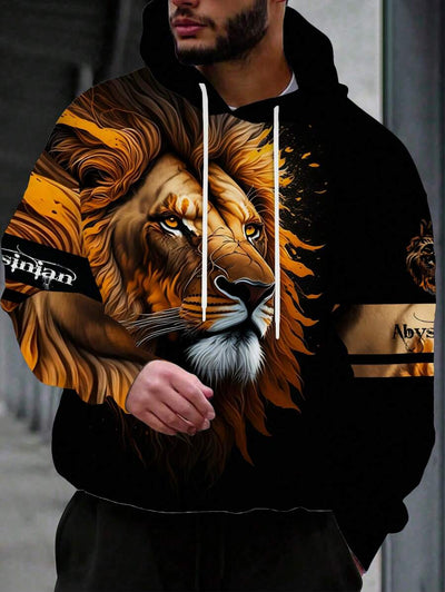Tijger 3D-geprint herensweater met capuchon, met kangoeroezak grafische hoodies, comfortabele losse modieuze pullover-hoodies, herfst herenkleding