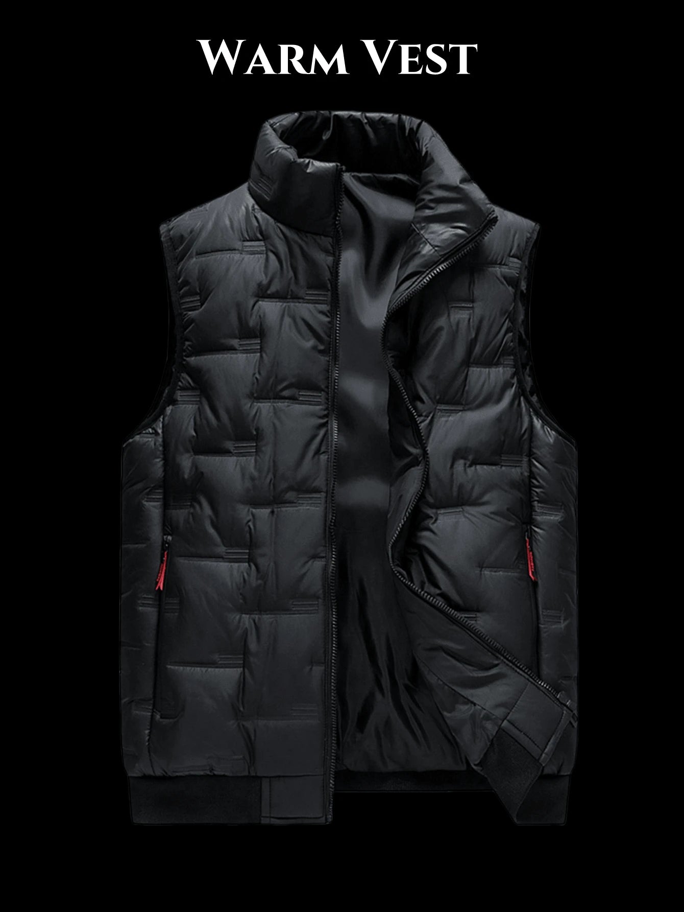 1pc Heren Stand Collar Vest Jas, Casual Herfst Winter Outdoor Sport Vissen Vest