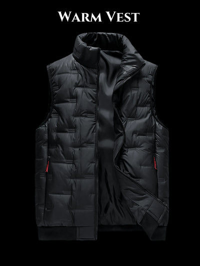 1pc Heren Stand Collar Vest Jas, Casual Herfst Winter Outdoor Sport Vissen Vest