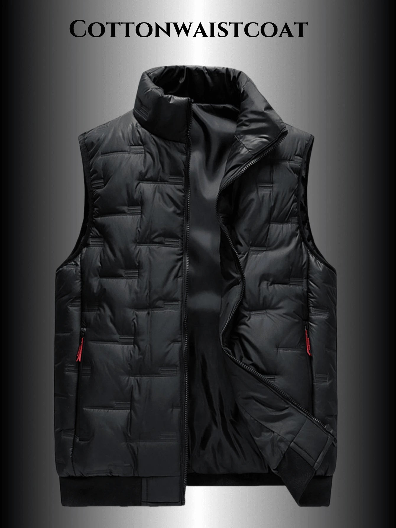 1pc Heren Stand Collar Vest Jas, Casual Herfst Winter Outdoor Sport Vissen Vest
