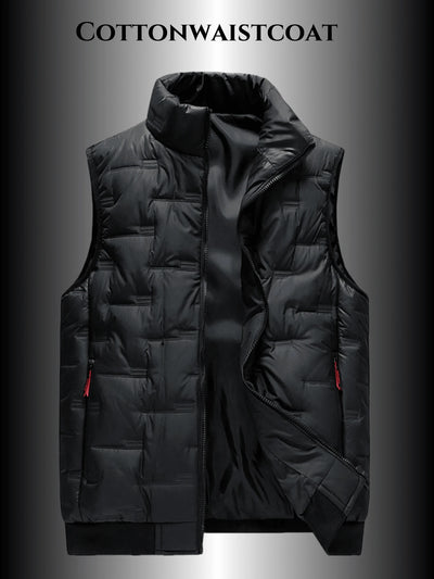 1pc Heren Stand Collar Vest Jas, Casual Herfst Winter Outdoor Sport Vissen Vest