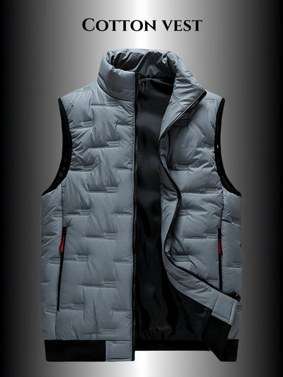 1pc Heren Stand Collar Vest Jas, Casual Herfst Winter Outdoor Sport Vissen Vest