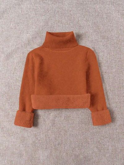 Franclia Dames Hoge Hals Effen Kleur Lange Mouw Casual Trui Met Thermische Voering, Herfst/Winter, Lange Mouw Tops