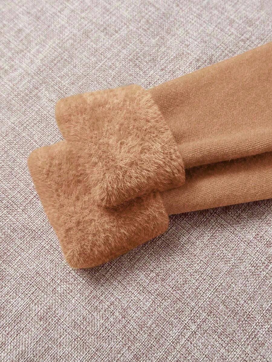 Franclia Dames Hoge Hals Effen Kleur Lange Mouw Casual Trui Met Thermische Voering, Herfst/Winter, Lange Mouw Tops