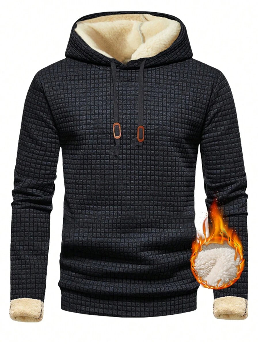 Heavy Weight American Trendy Brand Hooded Sweatshirt voor heren, Thermische gevoerde shirts met lange mouwen voor heren, Herfst 2024 Nieuwe aankomsten