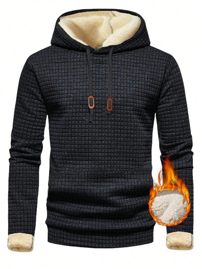 Heavy Weight American Trendy Brand Hooded Sweatshirt voor heren, Thermische gevoerde shirts met lange mouwen voor heren, Herfst 2024 Nieuwe aankomsten