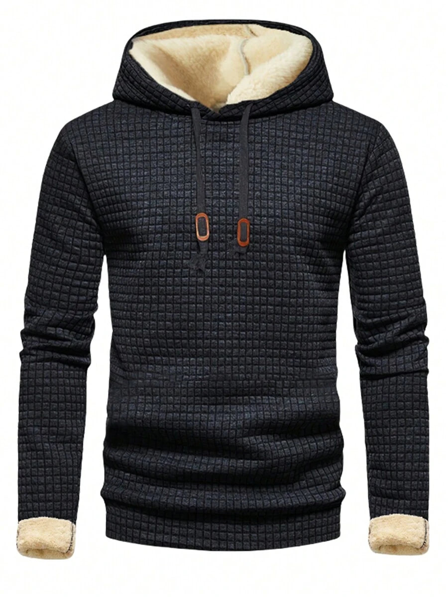 Heavy Weight American Trendy Brand Hooded Sweatshirt voor heren, Thermische gevoerde shirts met lange mouwen voor heren, Herfst 2024 Nieuwe aankomsten