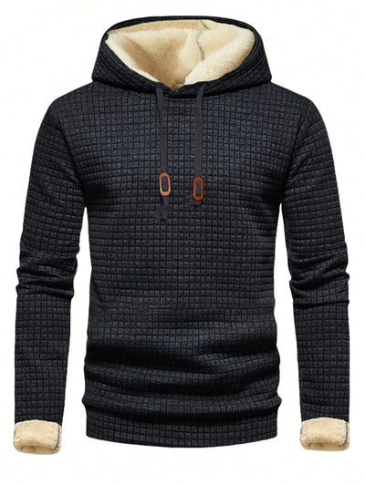 Heavy Weight American Trendy Brand Hooded Sweatshirt voor heren, Thermische gevoerde shirts met lange mouwen voor heren, Herfst 2024 Nieuwe aankomsten