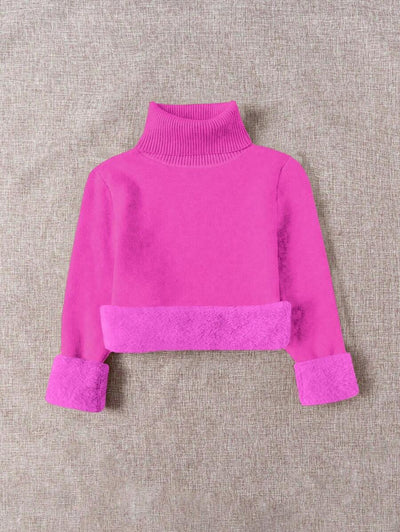 Franclia Dames Hoge Hals Effen Kleur Lange Mouw Casual Trui Met Thermische Voering, Herfst/Winter, Lange Mouw Tops