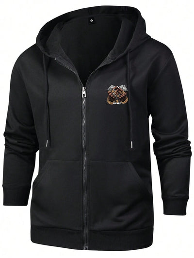 Heren herfst/winter nieuwe mode jas jas, grafische print, casual sport rits Rave lange mouw jas