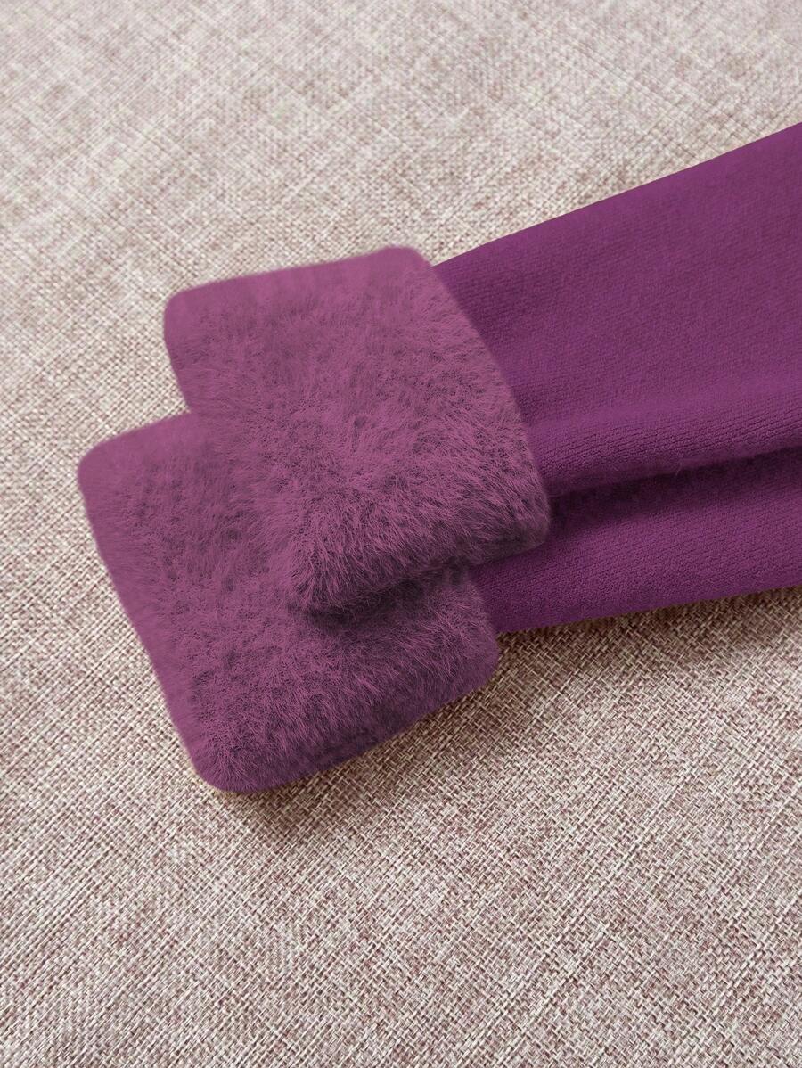 Franclia Dames Hoge Hals Effen Kleur Lange Mouw Casual Trui Met Thermische Voering, Herfst/Winter, Lange Mouw Tops