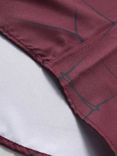 Manfinity Homme Heren Lente Geometrisch Print Casual Lange Mouw Overhemd Slim Fit Knoop Zwart Overhemd Voor Echtgenoot, Geometrische Print Heren, Heren Luxe Overhemd, Zwart Geometrisch Overhemd, Voor De Herfst