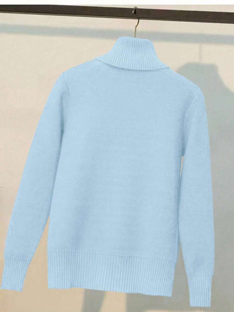 Franclia Dames Hoge Hals Effen Kleur Lange Mouw Casual Trui Met Thermische Voering, Herfst/Winter, Lange Mouw Tops