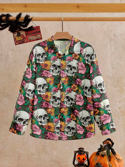 HIMLAND Heren luipaardprint overhemd met knoopsluiting, lange mouwen en casual look, voor de herfst