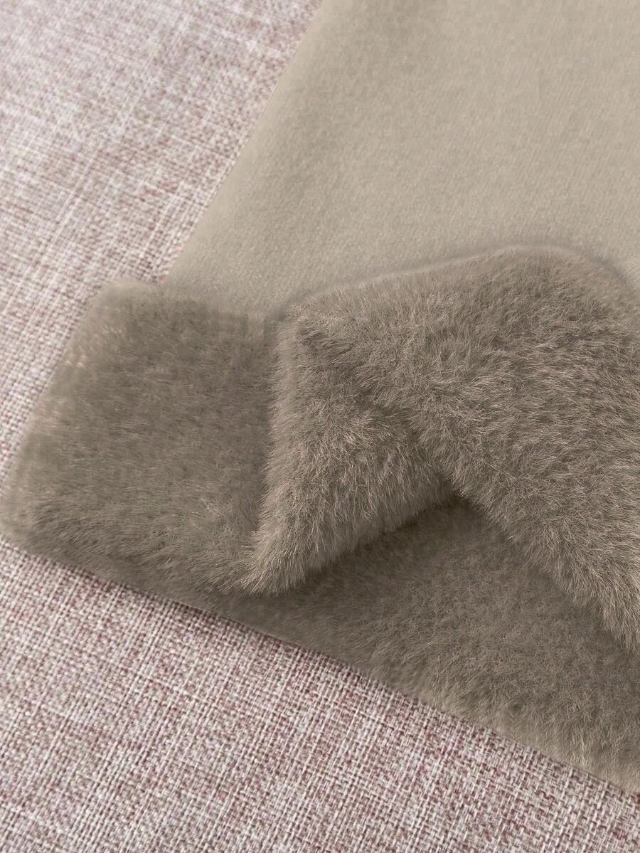 Franclia Dames Hoge Hals Effen Kleur Lange Mouw Casual Trui Met Thermische Voering, Herfst/Winter, Lange Mouw Tops