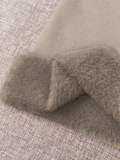 Franclia Dames Hoge Hals Effen Kleur Lange Mouw Casual Trui Met Thermische Voering, Herfst/Winter, Lange Mouw Tops