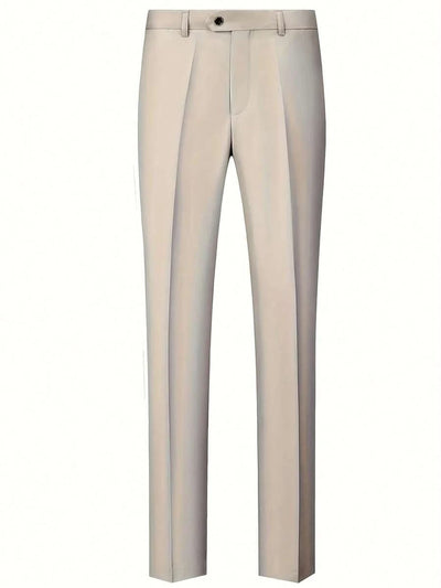 3-delige herenpakset met lange mouwen, effenkleurig jasje, mouwloos topje met knoopjes aan de voorkant en broek.