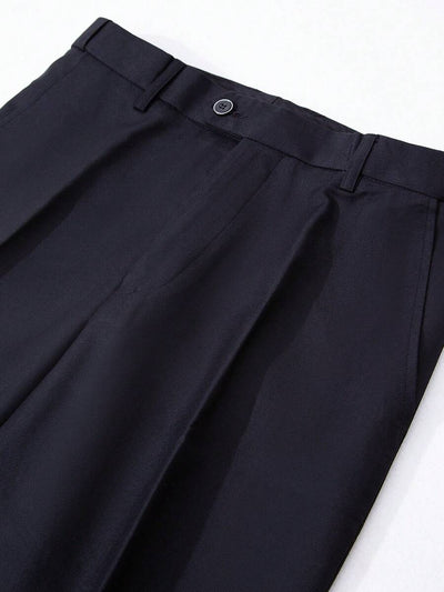 3-delige herenpakset met lange mouwen, effenkleurig jasje, mouwloos topje met knoopjes aan de voorkant en broek.