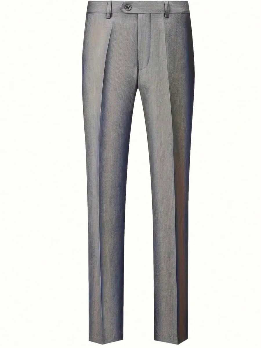 3-delige herenpakset met lange mouwen, effenkleurig jasje, mouwloos topje met knoopjes aan de voorkant en broek.