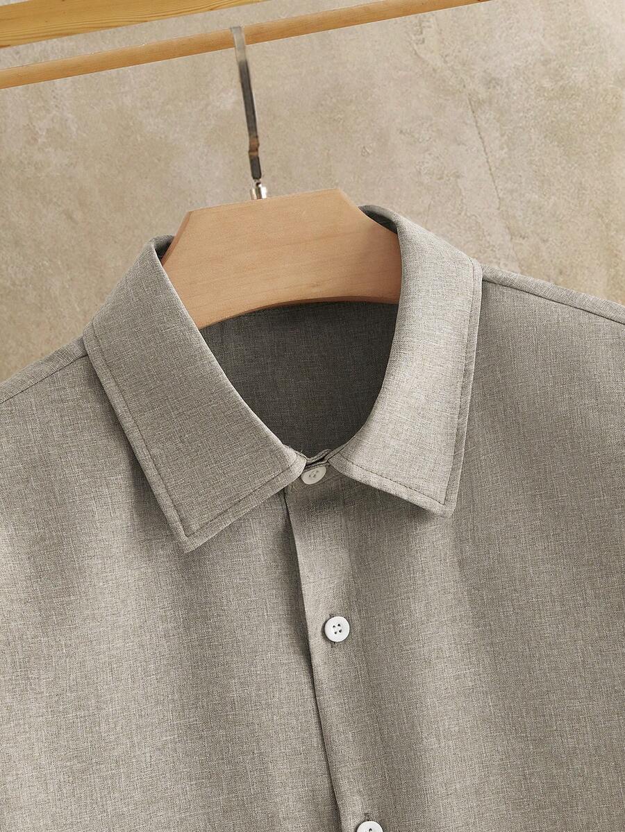 HIMLAND Heren luipaardprint overhemd met knoopsluiting, lange mouwen en casual look, voor de herfst