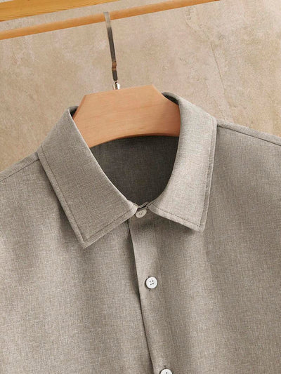 HIMLAND Heren luipaardprint overhemd met knoopsluiting, lange mouwen en casual look, voor de herfst