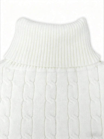 Franclia Dames Hoge Hals Effen Kleur Lange Mouw Casual Trui Met Thermische Voering, Herfst/Winter, Lange Mouw Tops