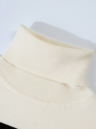 Franclia Dames Hoge Hals Effen Kleur Lange Mouw Casual Trui Met Thermische Voering, Herfst/Winter, Lange Mouw Tops