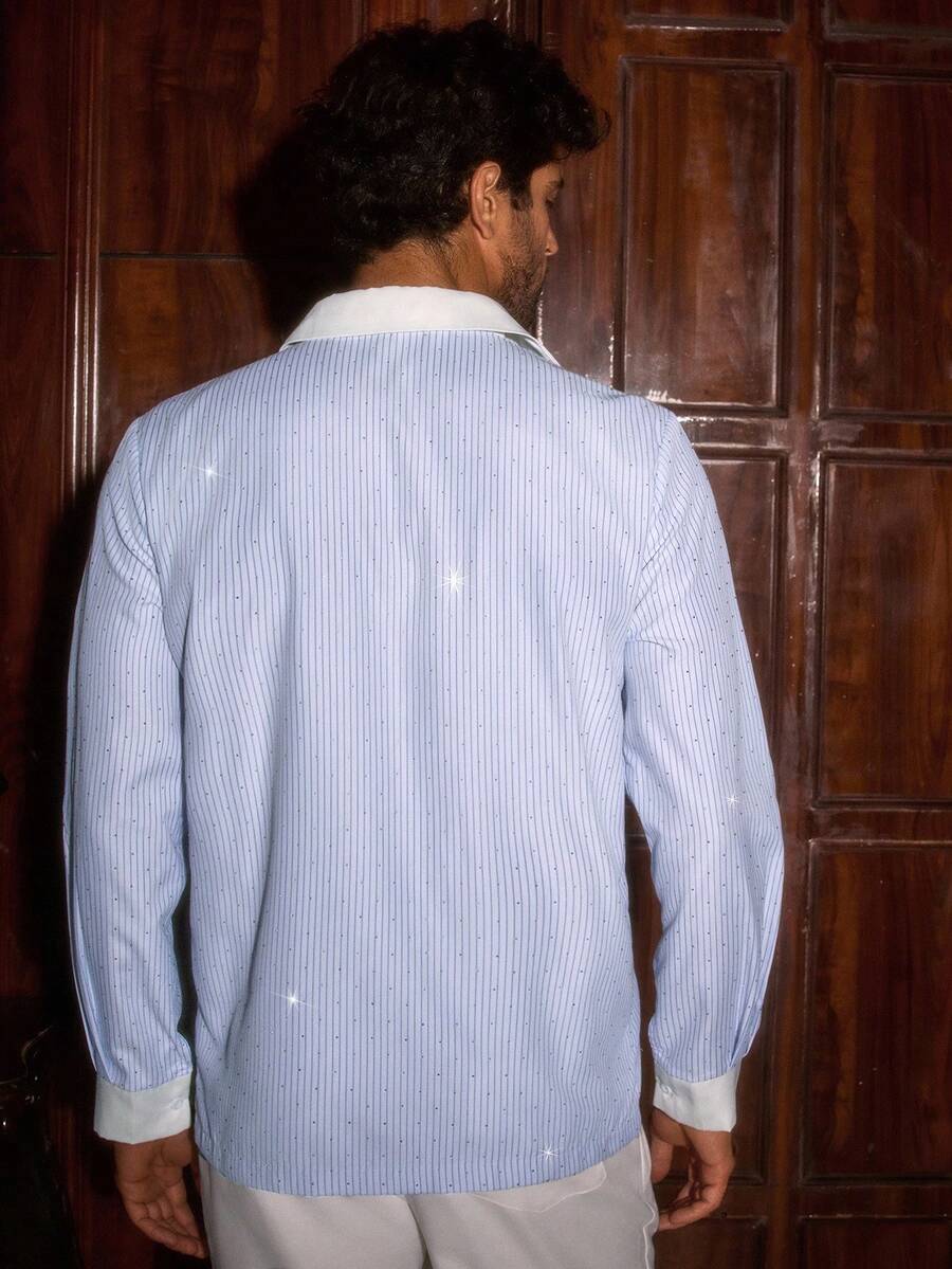 HIMLAND Heren luipaardprint overhemd met knoopsluiting, lange mouwen en casual look, voor de herfst