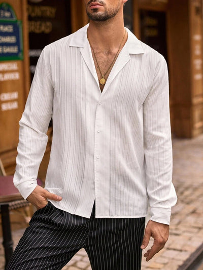 HIMLAND Heren luipaardprint overhemd met knoopsluiting, lange mouwen en casual look, voor de herfst