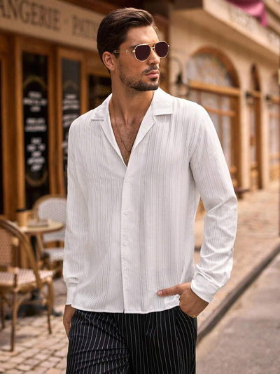 HIMLAND Heren luipaardprint overhemd met knoopsluiting, lange mouwen en casual look, voor de herfst