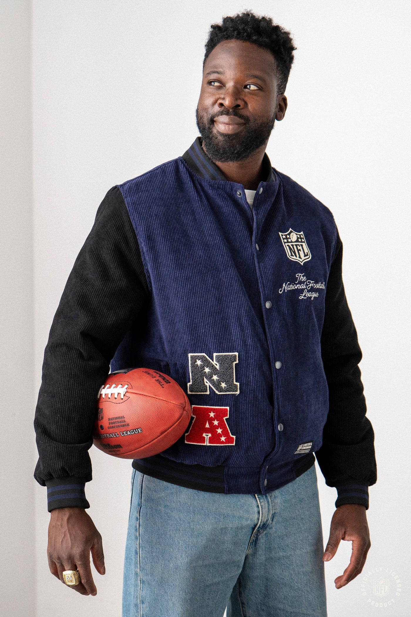 L&amp;L – NFL Core – '30 Collegejacke, Marineblau